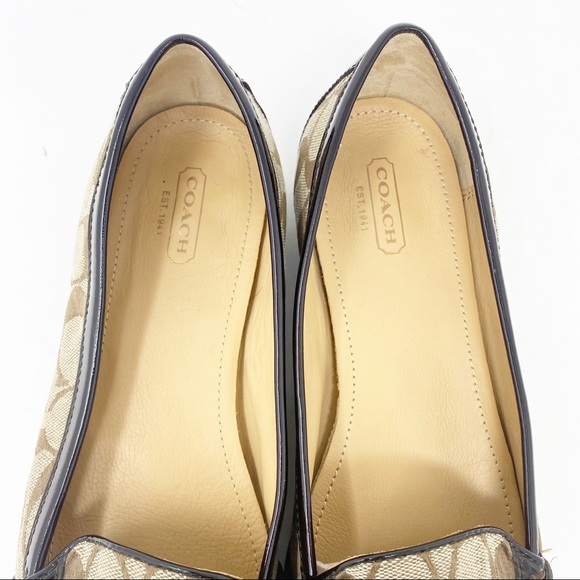 Coach Loafers CC Logo Monogram Jacquard Tan 9.5 - Picture 11 of 15